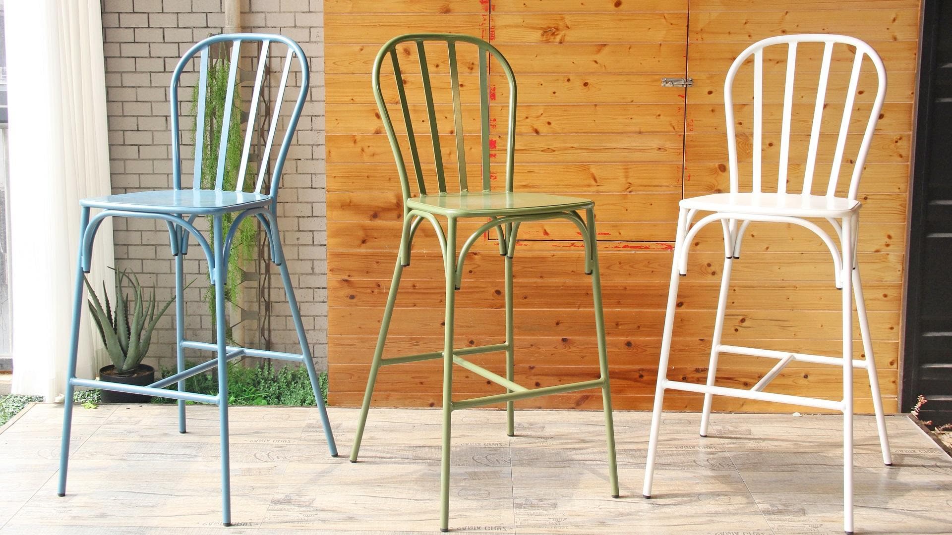 Luxury Aluminium Outdoor And Indoor Industrial Counter Bistro High Bar Chair 763-H75-ALU