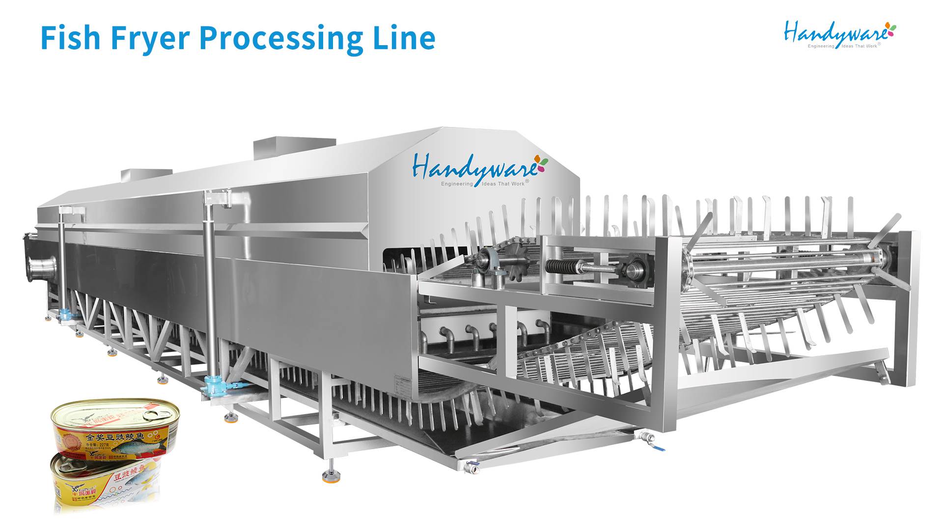 Full Auto Canned Fish Fryer Production Line