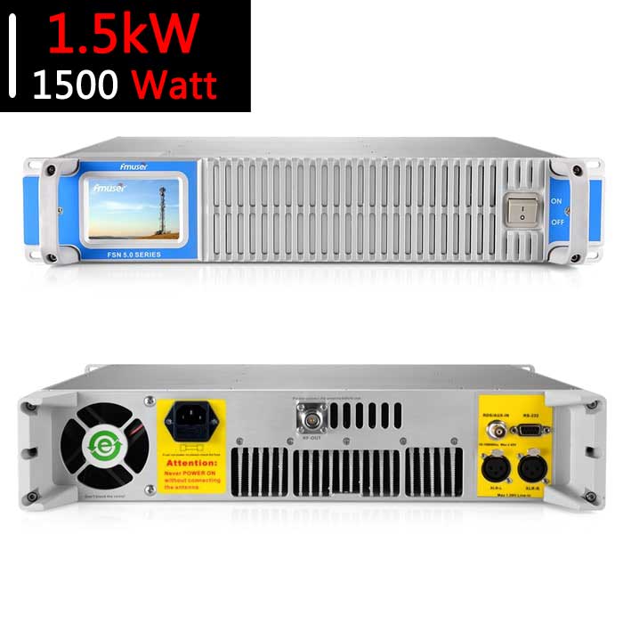The display of the back and front panel of FMUSER FSN-1500T rack 1500 watt FM transmitter