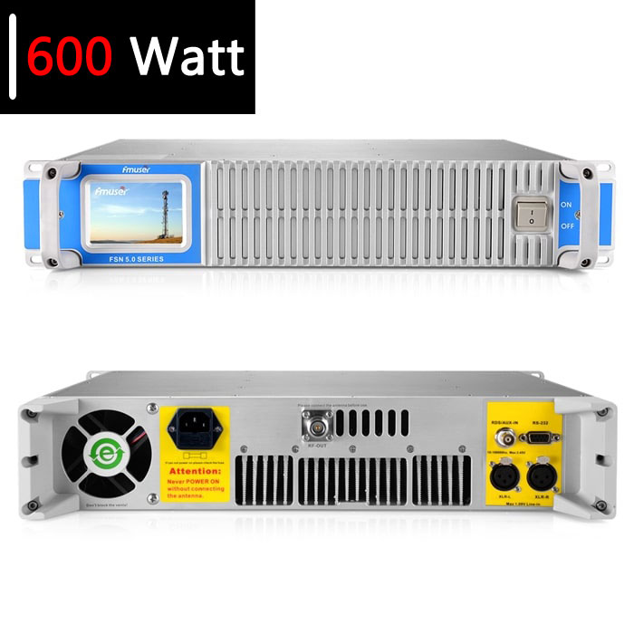 FMUSER FSN-600T rack 600-vatise FM-saatja taga- ja esipaneeli ekraan