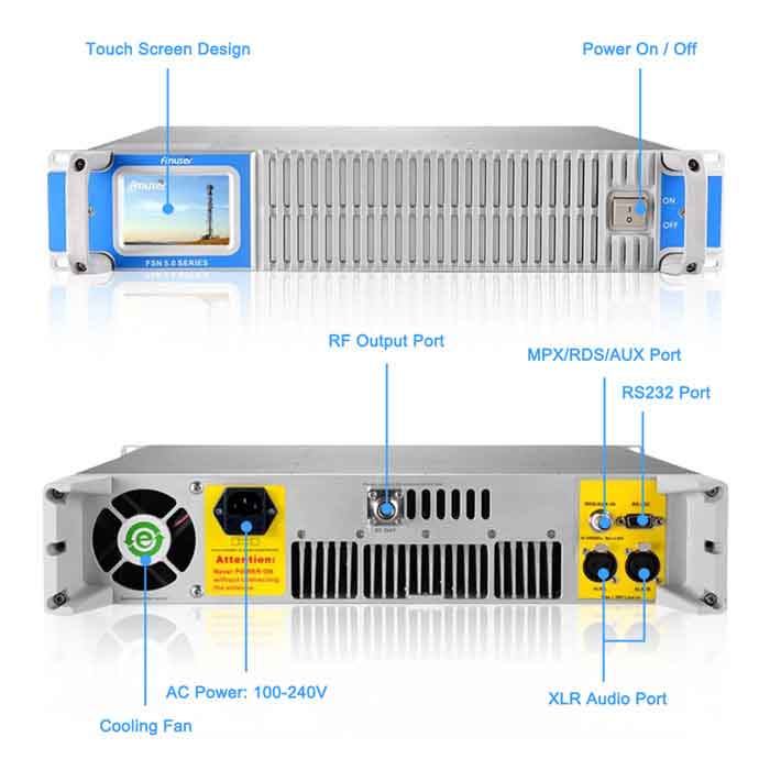 Изходните и входните портове на панелите на FMUSER FSN-2000T стелаж 2KW FM предавател