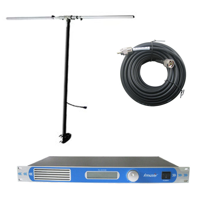 FU-50B 50-ватов пакет FM предавател с 1 гнездо FM диполна антена и аксесоари за антена