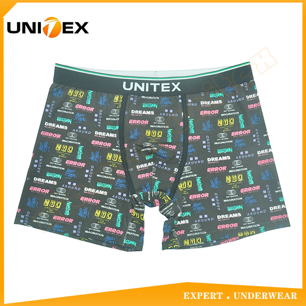 Most Popular Men's Underwear Style Jacquard Unitex Elastic Soft Cotton Boxer Briefs Underwear